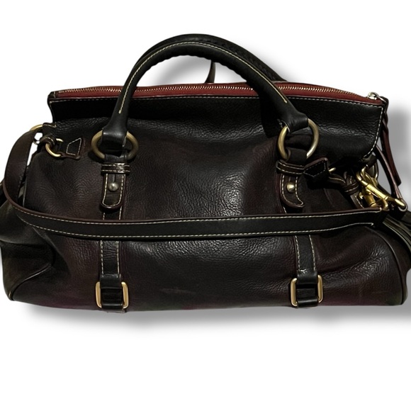 Dooney & Bourke Florentine Large Leather Satchel Dark Brown - Picture 10 of 15